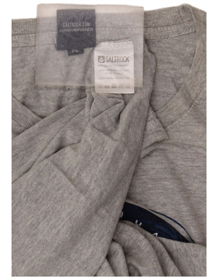 SALTROCK Camiseta gráfica para hombre Top XL Algodón gris