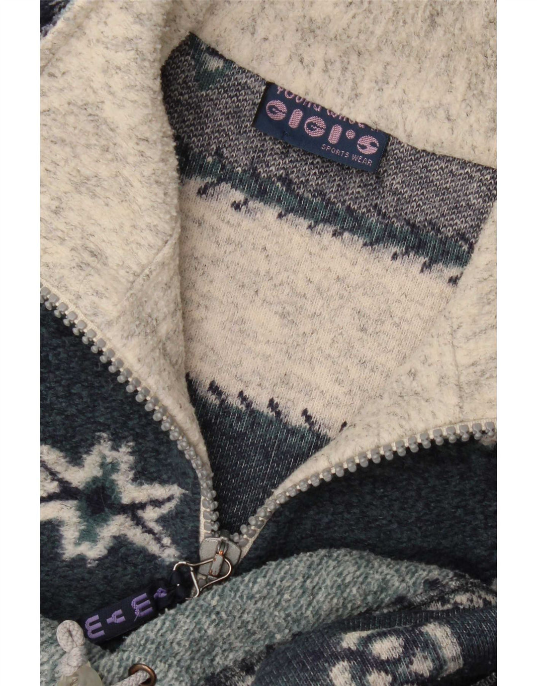 Gigi's Suéter tipo jersey para hombre con cremallera y cuello 2XL Multicolor Fair Isle