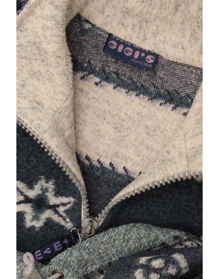 Gigi's Suéter tipo jersey para hombre con cremallera y cuello 2XL Multicolor Fair Isle