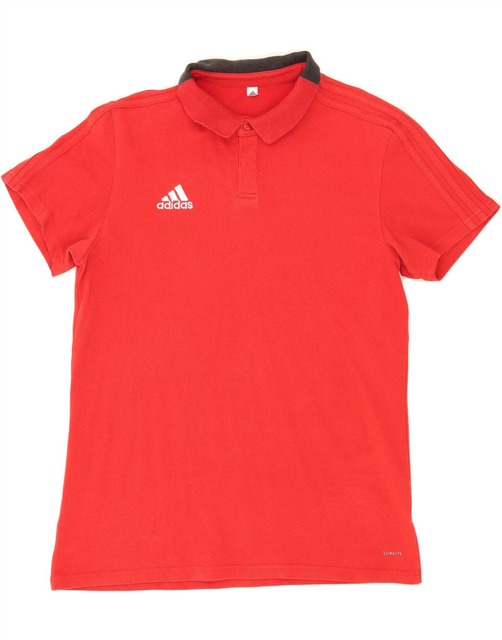 ADIDAS Mens Climalite Polo Shirt Medium Red Cotton Vintage Adidas and Second-Hand Adidas from Messina Hembry 