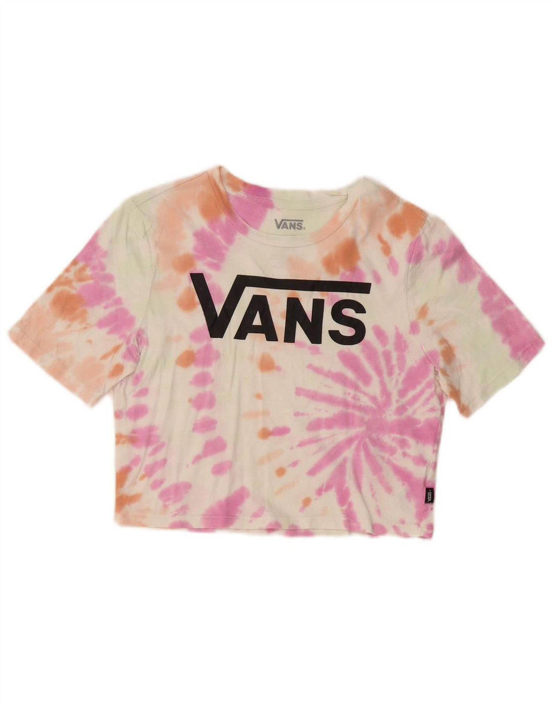 VANS Camiseta corta con gráfico para mujer Top UK 8 Small Multicolor Tie Dye