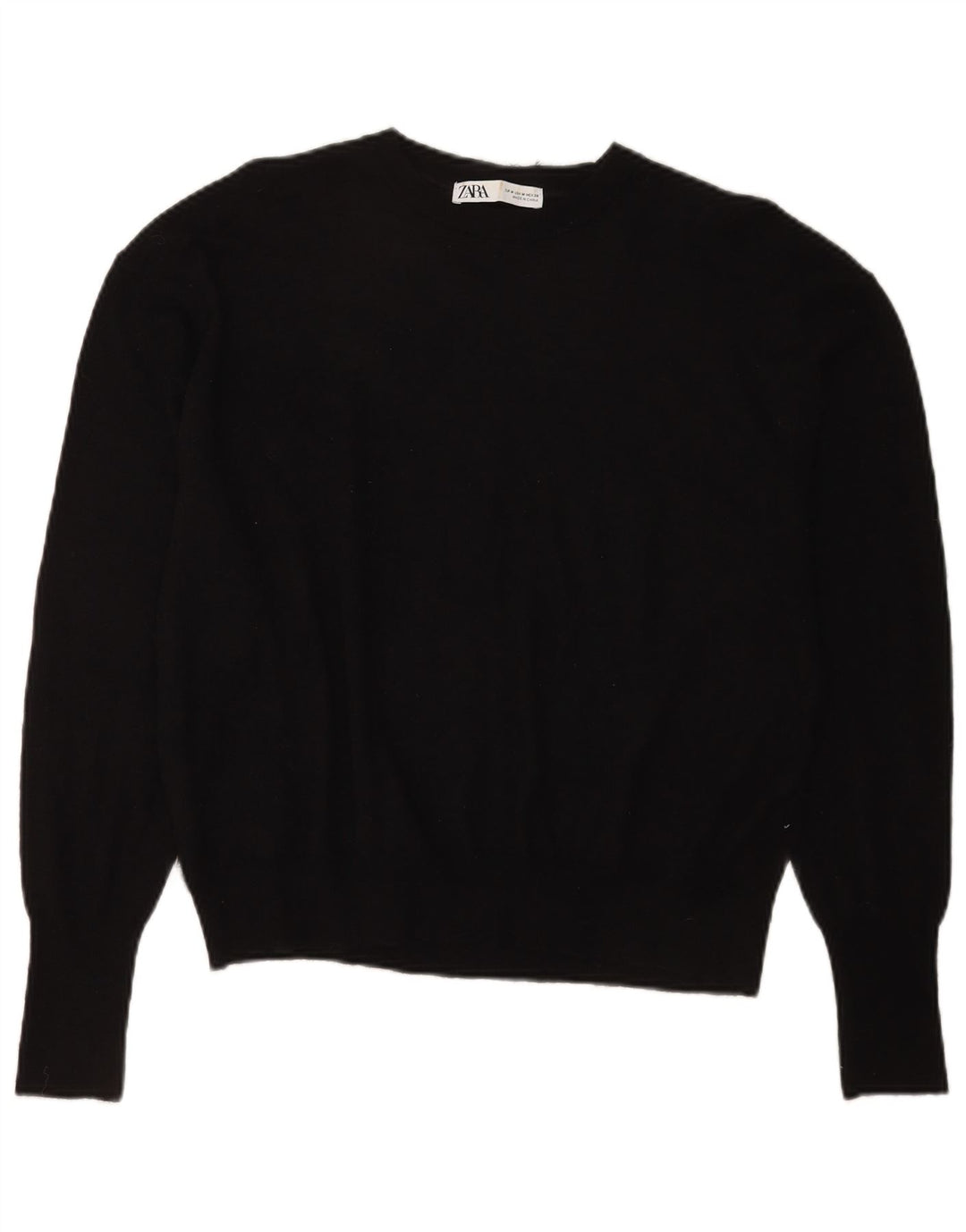 Zara - Jersey extragrande con cuello barco para mujer, talla 40, talla M, color negro