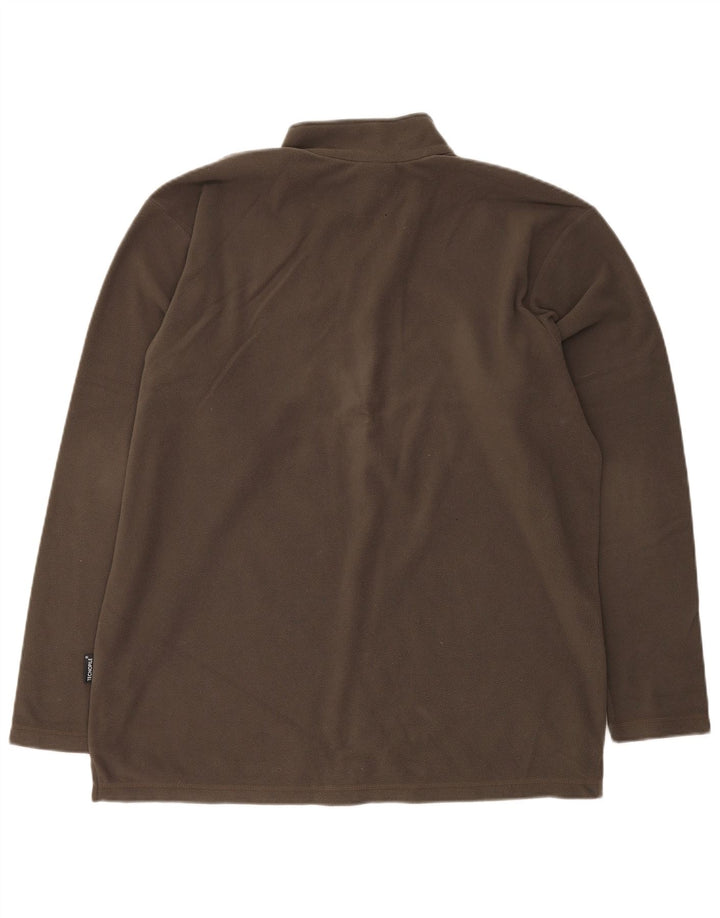 JACK WOLFSKIN Jersey polar con cuello y cremallera para hombre UK 44 XL Poliéster caqui