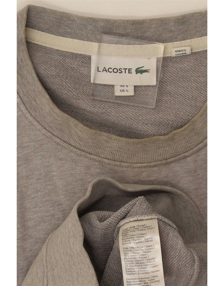 Lacoste - Sudadera gráfica para hombre, talla 5, algodón gris grande