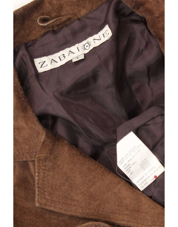 Zabaione Chaqueta de ante para mujer UK 44 Cuero marrón grande