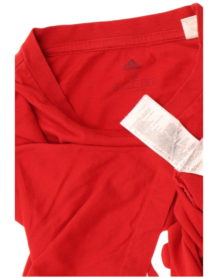 Adidas - Camiseta gráfica para hombre, talla pequeña, algodón rojo
