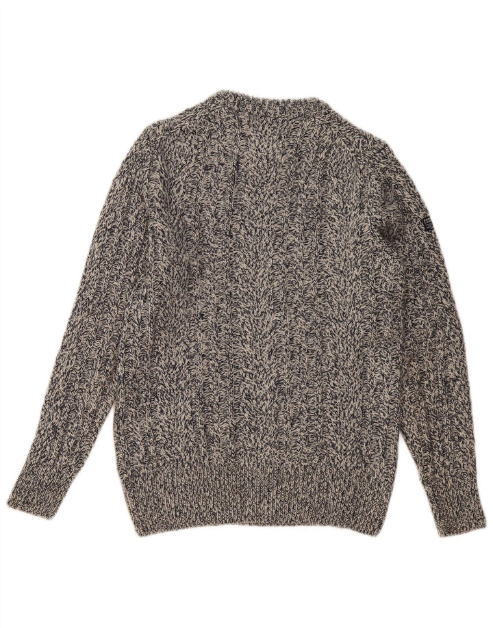 Superdry Jersey De Cuello Redondo Para Hombre De Lana Moteada En Azul Marino Medio