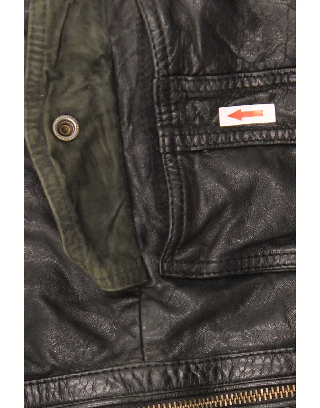 Massimo Dutti Chaqueta De Cuero Hombre UK 42 XL Piel De Oveja Negra