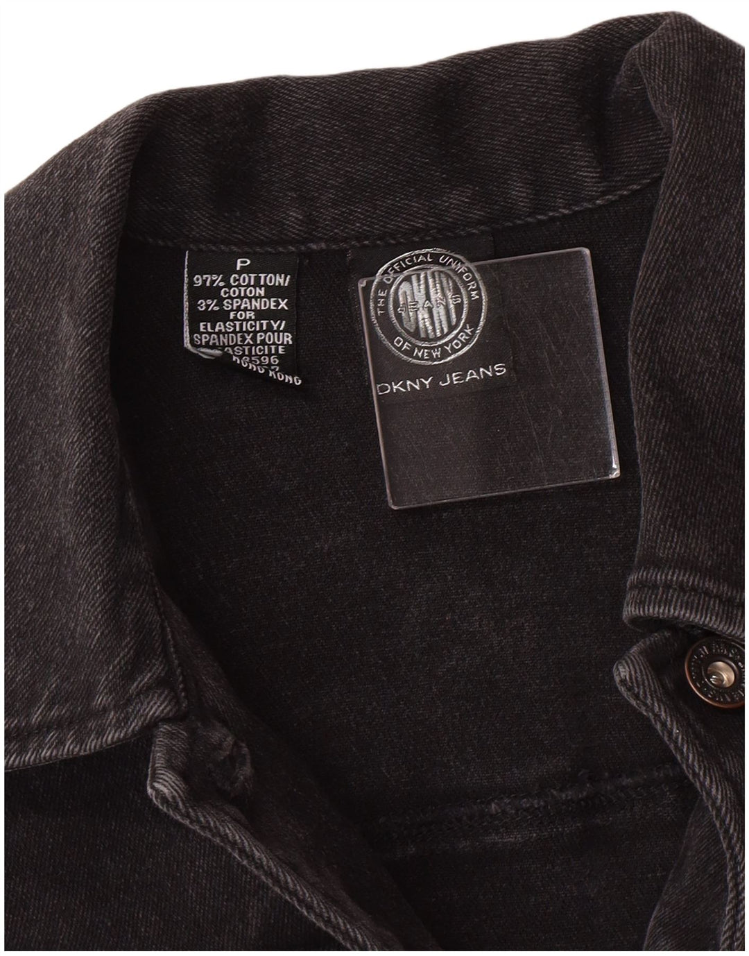 Dkny Chaqueta vaquera para mujer Petite Denim UK 6 XS Negro Algodón Clásico