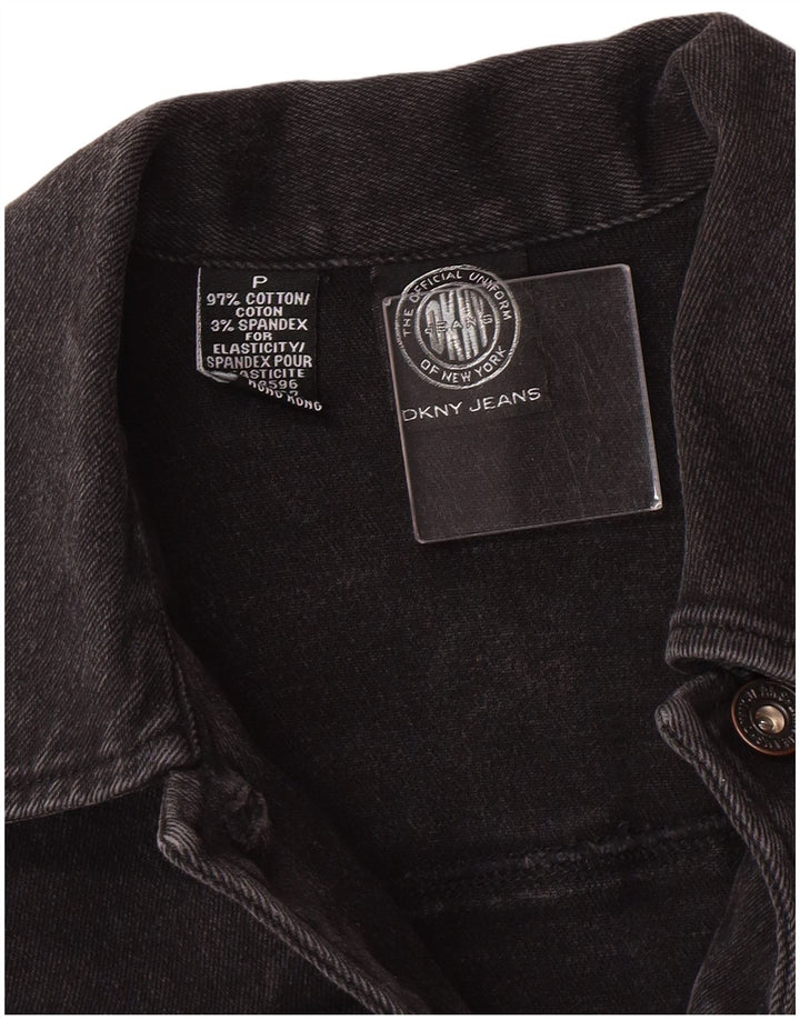 Dkny Chaqueta vaquera para mujer Petite Denim UK 6 XS Negro Algodón Clásico