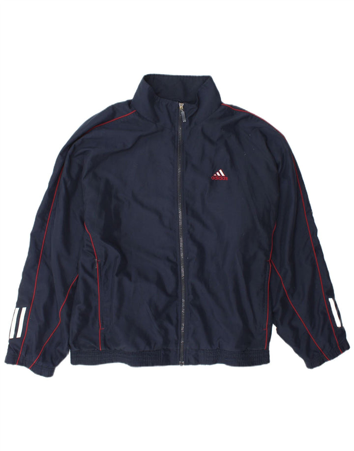 Adidas Mens Chándal Top Chaqueta UK 42/44 Grande Azul Marino Poliéster