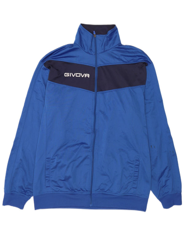 Givova Mens Graphic Chándal Top Chaqueta 5XL Azul Colorblock Poliéster
