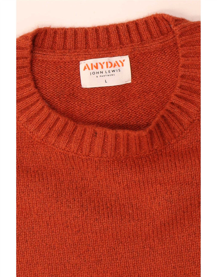 John Lewis - Jersey de cuello redondo para hombre, talla grande, algodón naranja