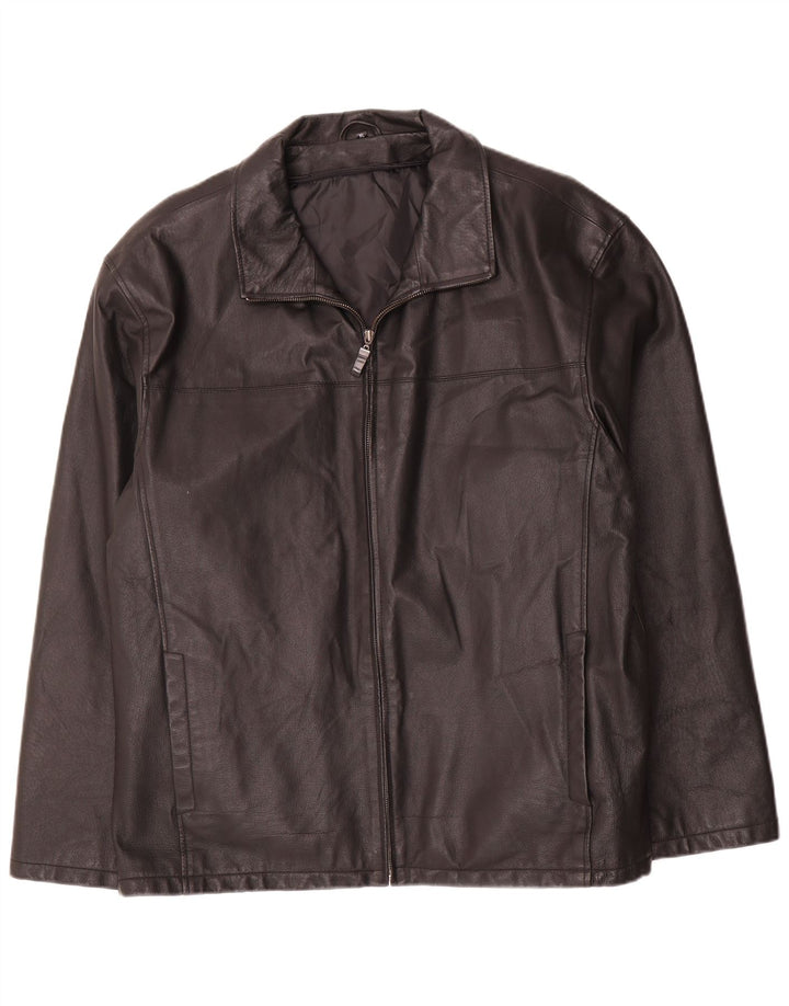 Angelo Litrico Chaqueta de cuero para hombre UK 42 XL Negro