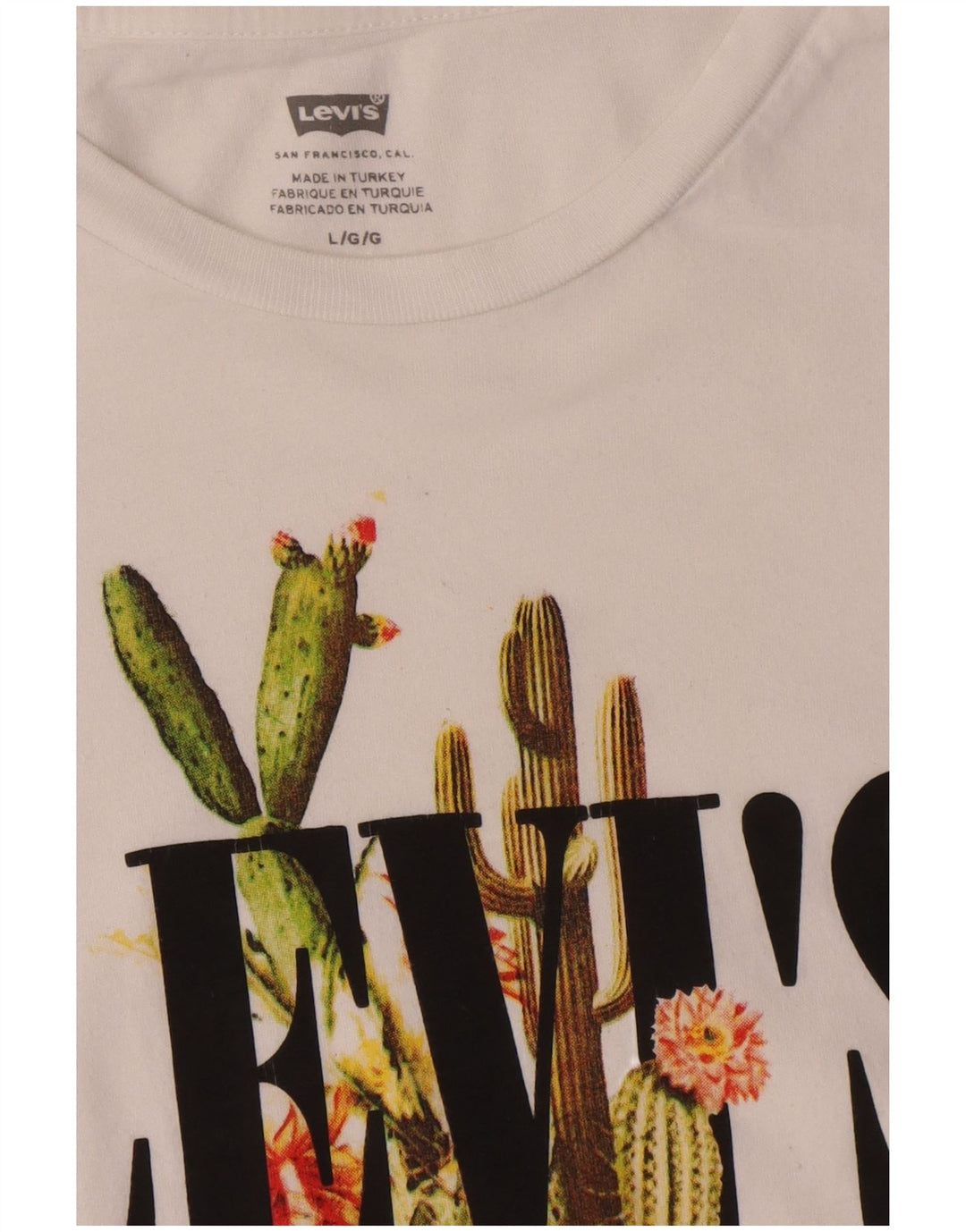 Levi's Camiseta gráfica para hombre Top grande de algodón blanco