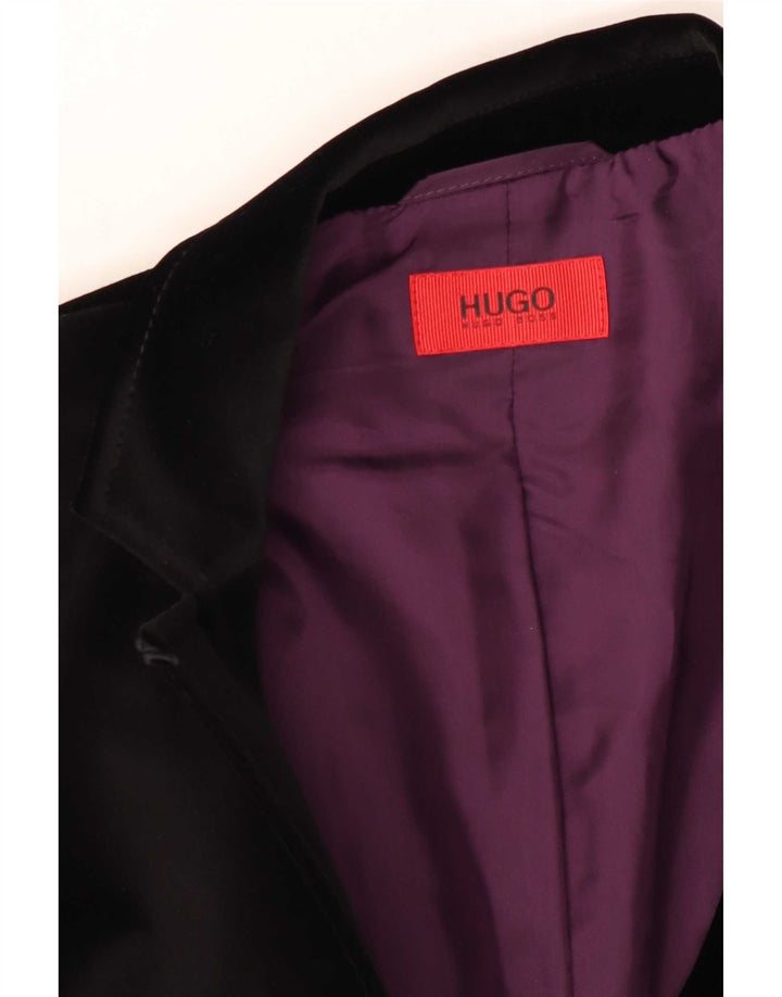 Hugo Boss Chaqueta Blazer de Terciopelo con 1 Botón para Mujer UK 10 Small Black