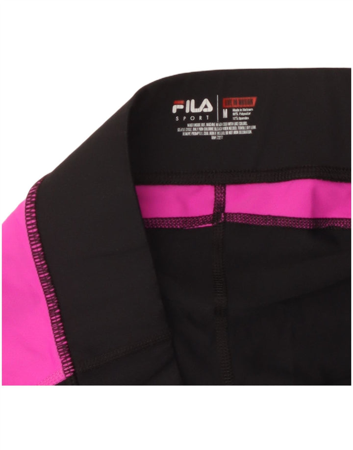 Fila Leggings Capri para mujer UK 44 Poliéster con bloques de color negro mediano