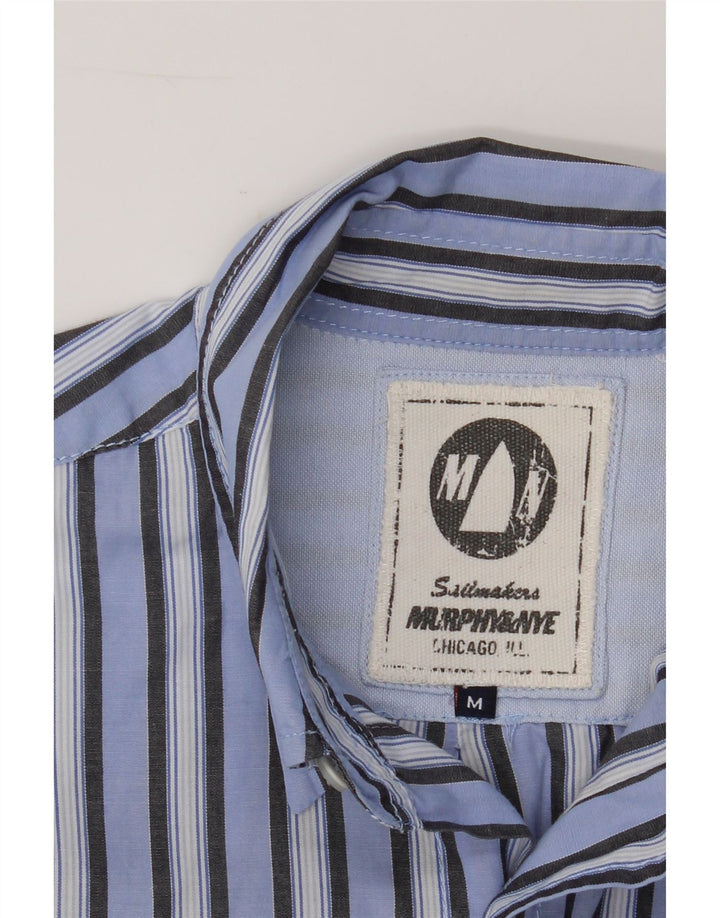 MURPHY & NYE Mens Chicago Shirt Medium Blue Striped Vintage Murphy & Nye and Second-Hand Murphy & Nye from Messina Hembry 