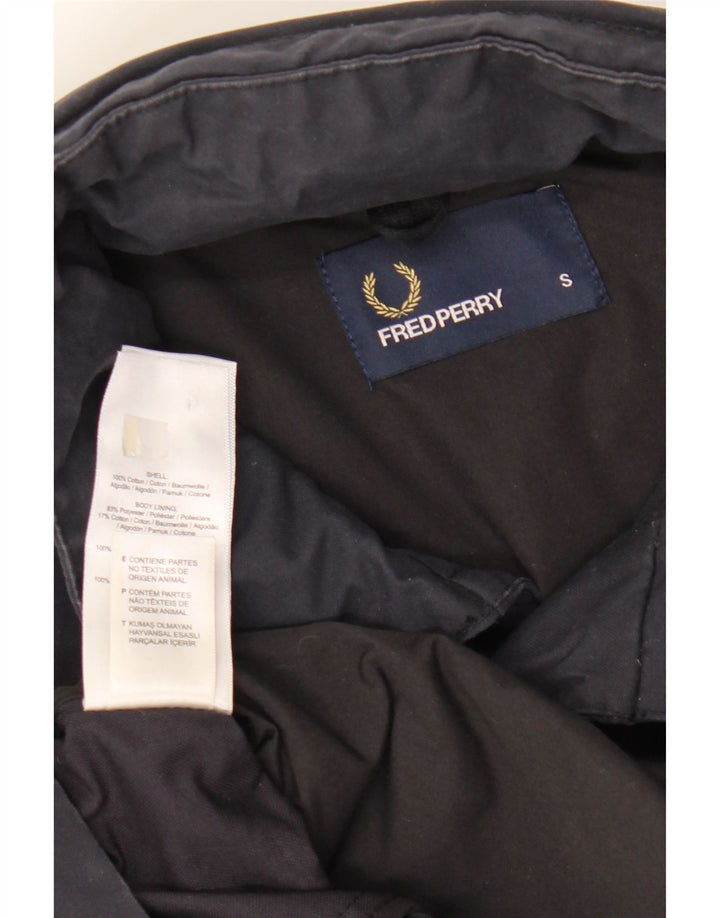 FRED PERRY Chaqueta cortavientos con capucha para hombre UK 36 Small Azul marino Algodón