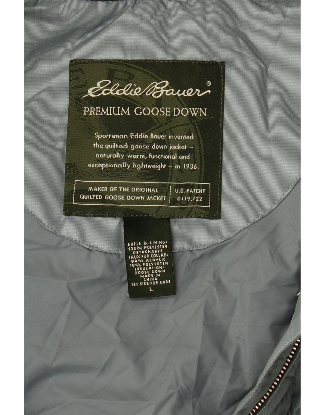 Eddie Bauer Chaleco acolchado para mujer UK 46 Poliéster azul grande