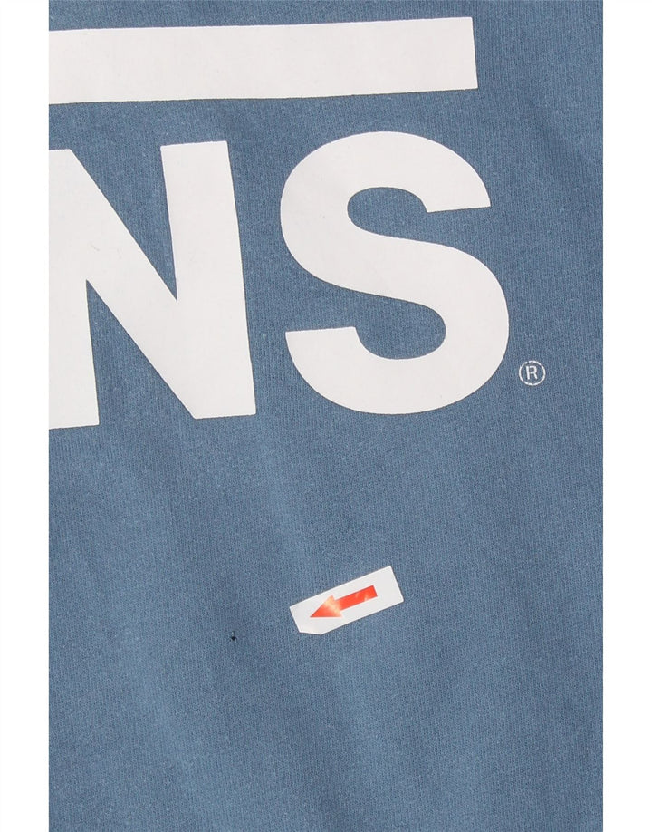 Vans Hombre Sudadera Con Capucha Gráfica Jersey Grande De Algodón Azul
