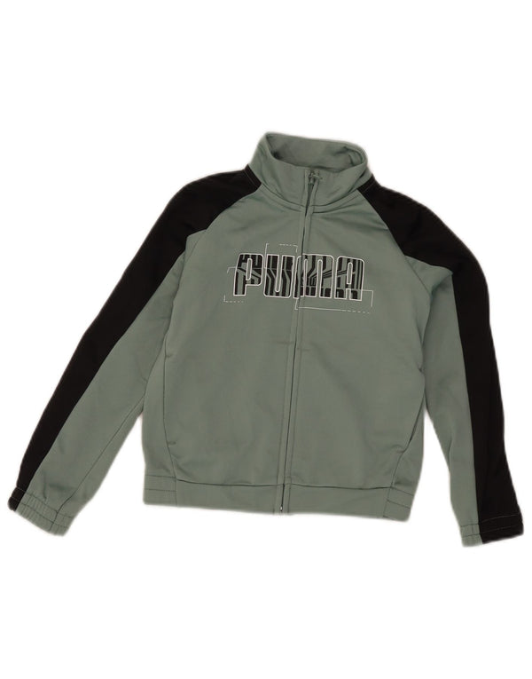 Puma - Chaqueta de chándal gráfica para niños, color verde, 5-6 años