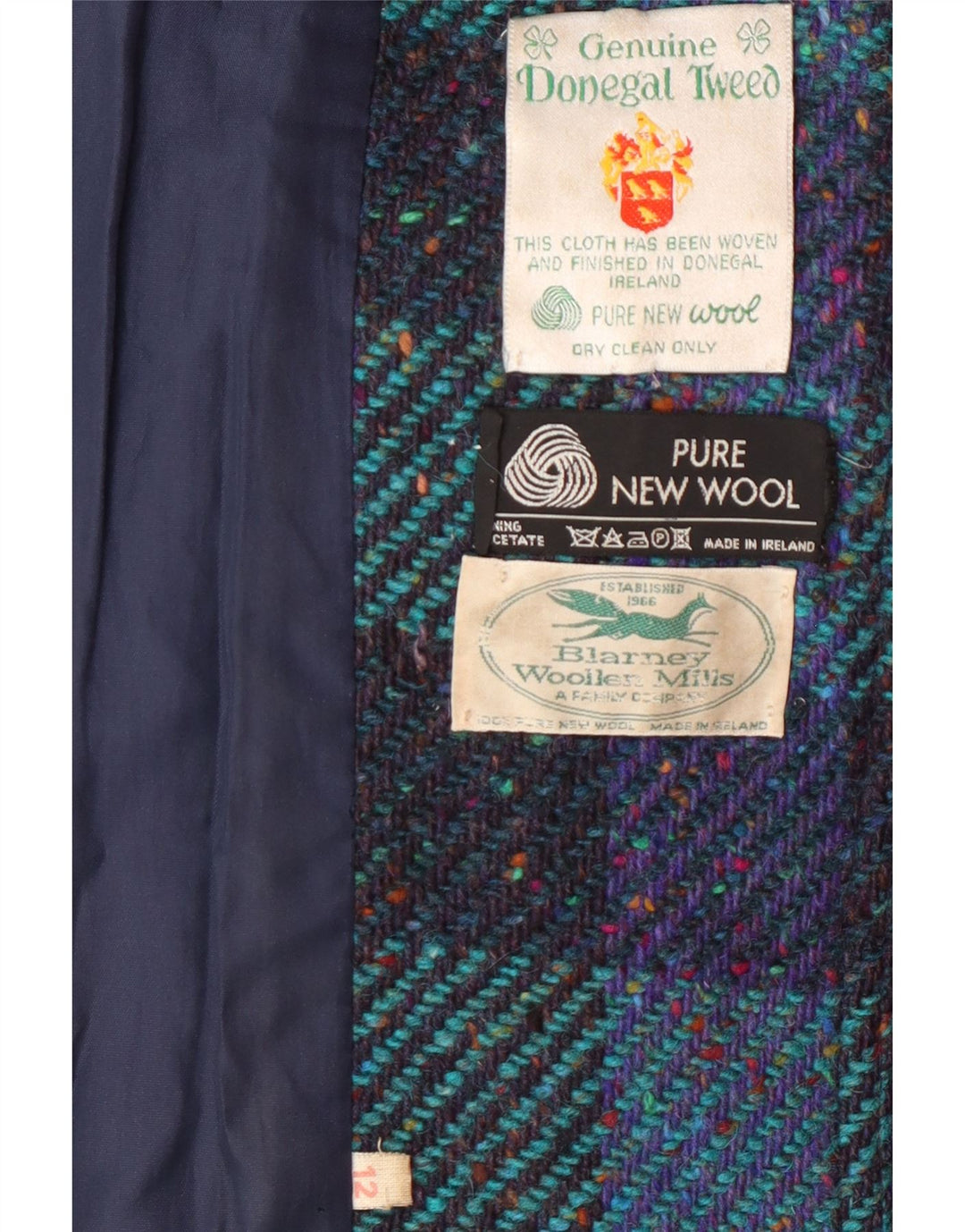 BLARNEY WOOLEN MILLS Abrigo de doble botonadura para mujer UK 40 Azul medio Clásico