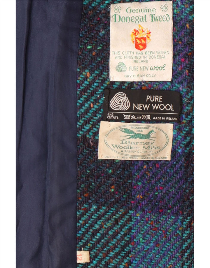 BLARNEY WOOLEN MILLS Abrigo de doble botonadura para mujer UK 40 Azul medio Clásico
