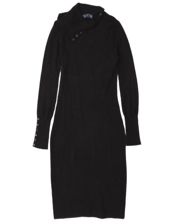 Zara Vestido Ajustado Mujer UK 44 Medio Rayón Negro