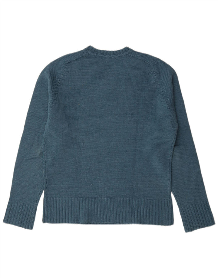 Zara Hombre Jersey Con Cuello En V Jersey Grande Acrílico Azul