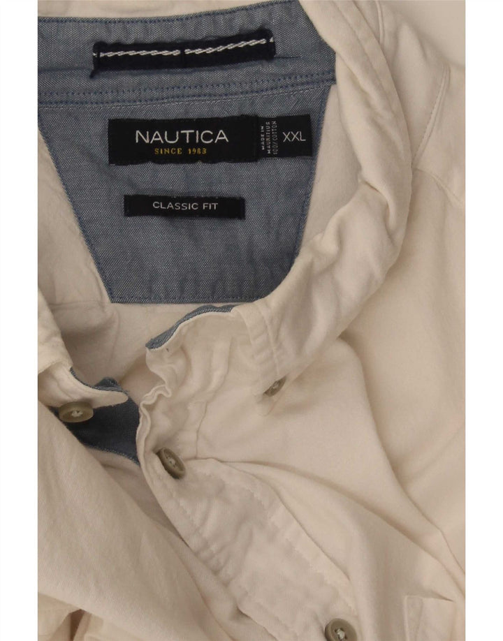 Nautica Camisa de ajuste clásico para hombre 2XL Algodón blanco