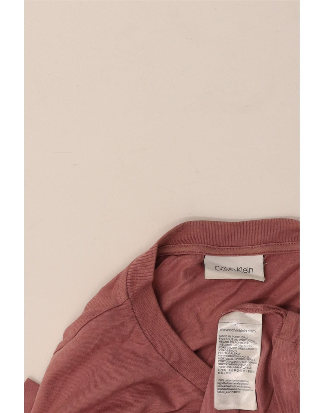 CALVIN KLEIN Camiseta gráfica para mujer Top UK 40 XL Algodón rosa