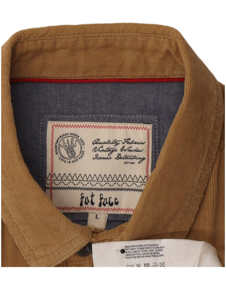 Camisa de pana para hombre Fat Face Algodón beige grande