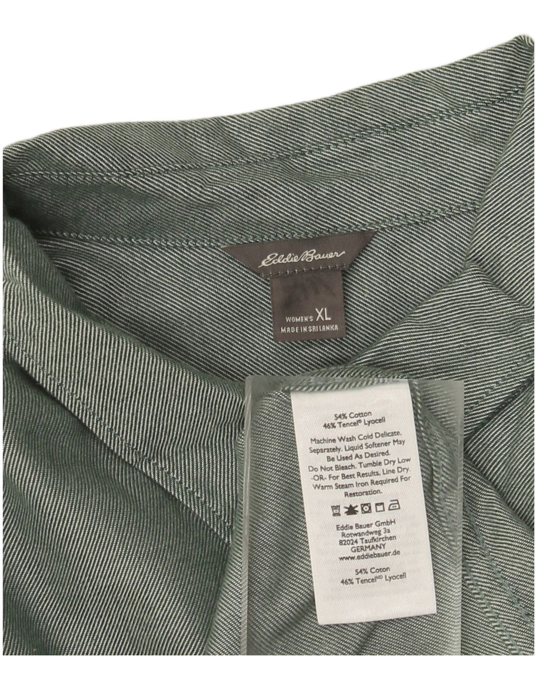 EDDIE BAUER Camisa de franela extragrande para mujer UK 18 XL Algodón verde