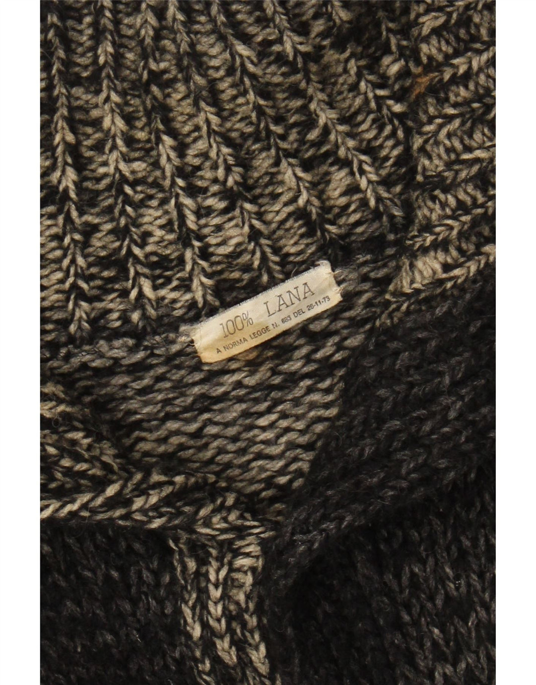 Vintage hombres medio negro moteado lana