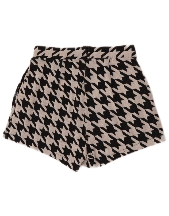 Zara Mujer Trafaluc Shorts Casuales Pequeño W26 Pata De Gallo Negro