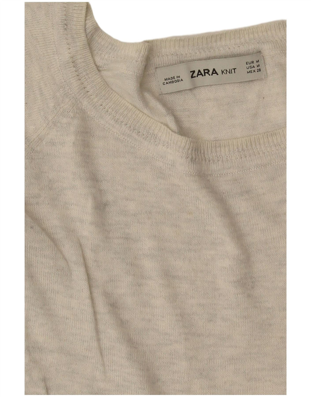 Zara - Jersey con cuello barco para mujer, talla 40, color gris medio