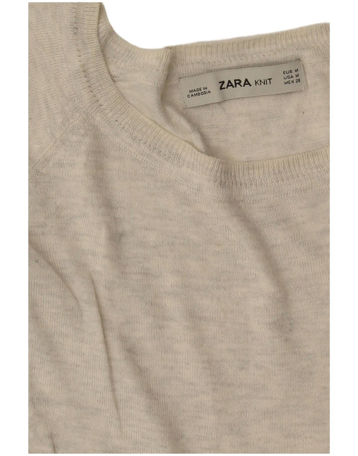 Zara - Jersey con cuello barco para mujer, talla 40, color gris medio
