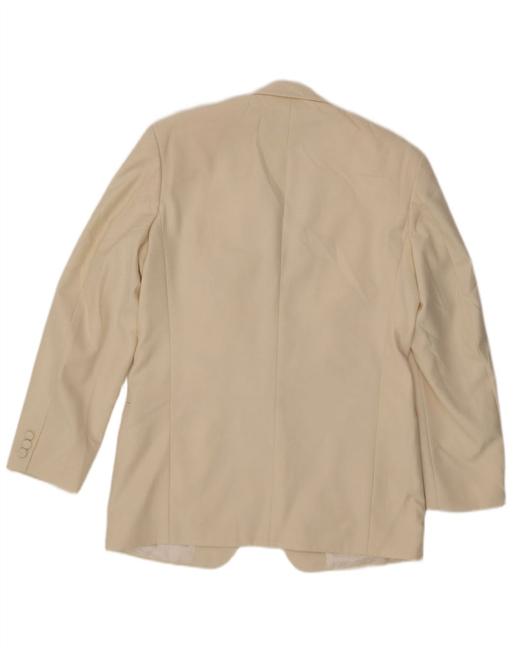 Marks & Spencer Chaqueta tipo blazer larga con 1 botón para hombre UK 40 Medium Off White