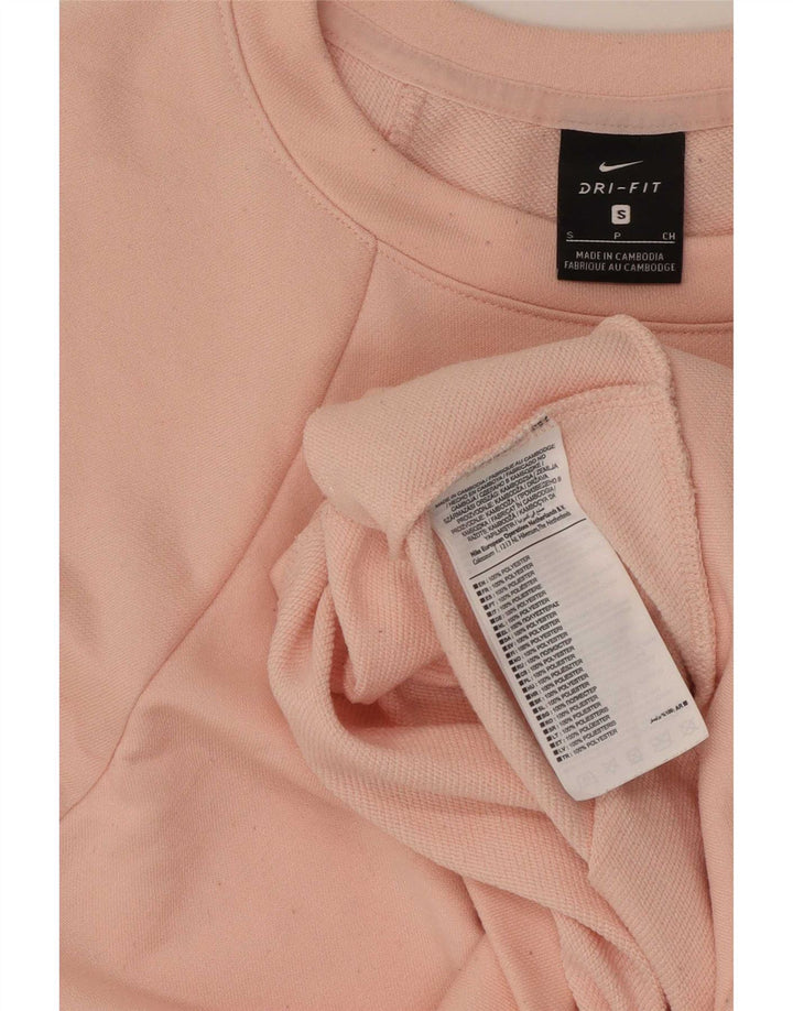 Nike Mujer Oversize Graphic Crop Sudadera Jumper UK 10 Small Pink