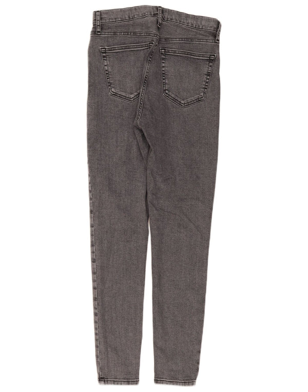 Topshop Jamie Skinny Jeans para Mujer UK 12 Medium W30 L29 Algodón Gris