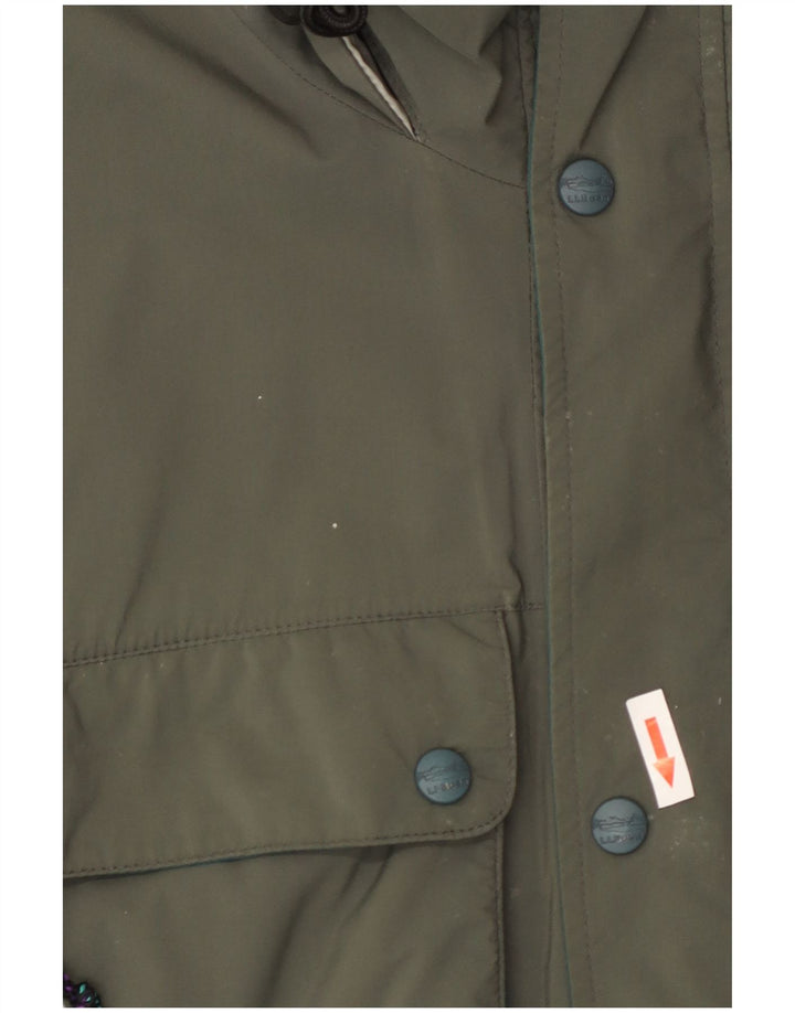 L.L.Bean Chaqueta utilitaria con capucha para hombre UK 40 Large Khaki Nylon