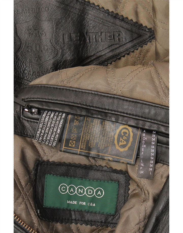Canda Chaqueta de cuero para hombre UK 40 Large Cuero negro