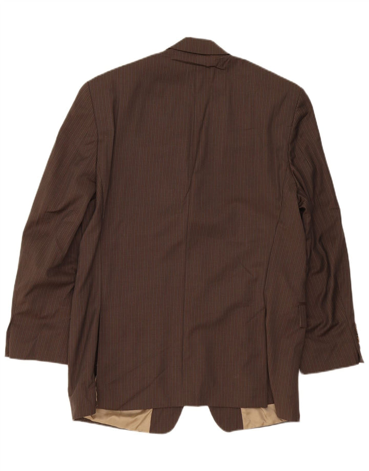 Chaps Chaqueta tipo blazer de 3 botones para hombre UK 40 Large Brown Pinstripe New Wool