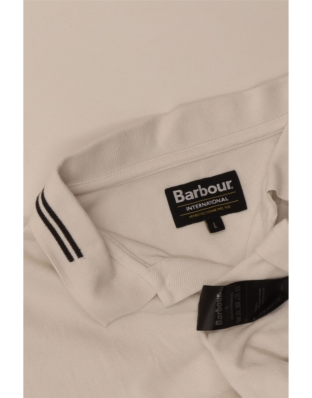 Polo Barbour Para Hombre Algodón Blanco Grande