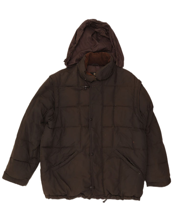 Fay Chaqueta acolchada holgada con capucha para hombre UK 40 Large Brown