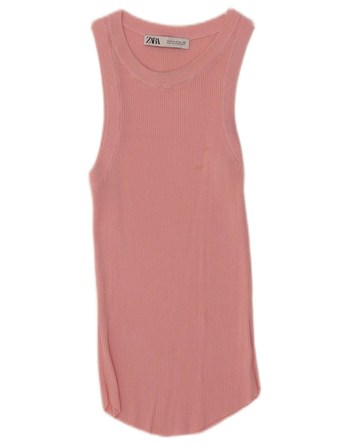 Zara Mujer Chaleco Top UK 42 Medio Rosa