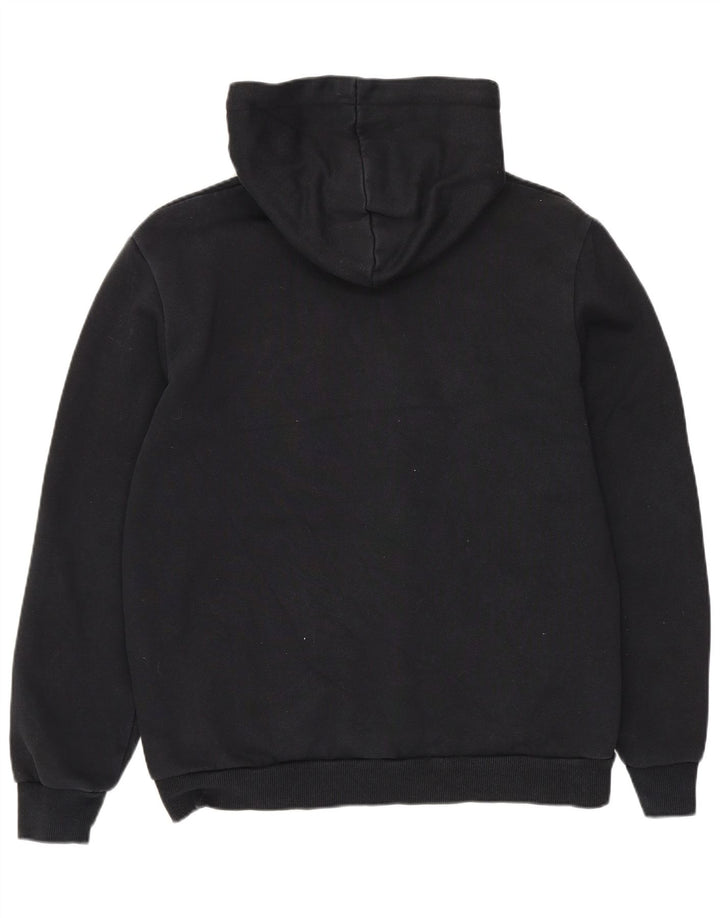 Puma Sudadera con capucha gráfica para hombre, talla pequeña, algodón negro