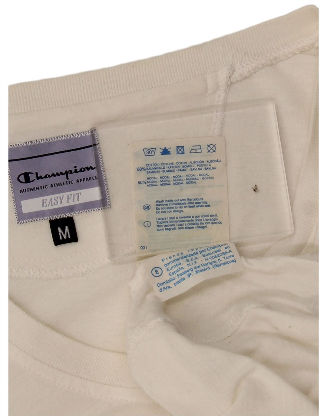 CHAMPION Womens Easy Fit Top Long Sleeve UK 12 Medium White Cotton