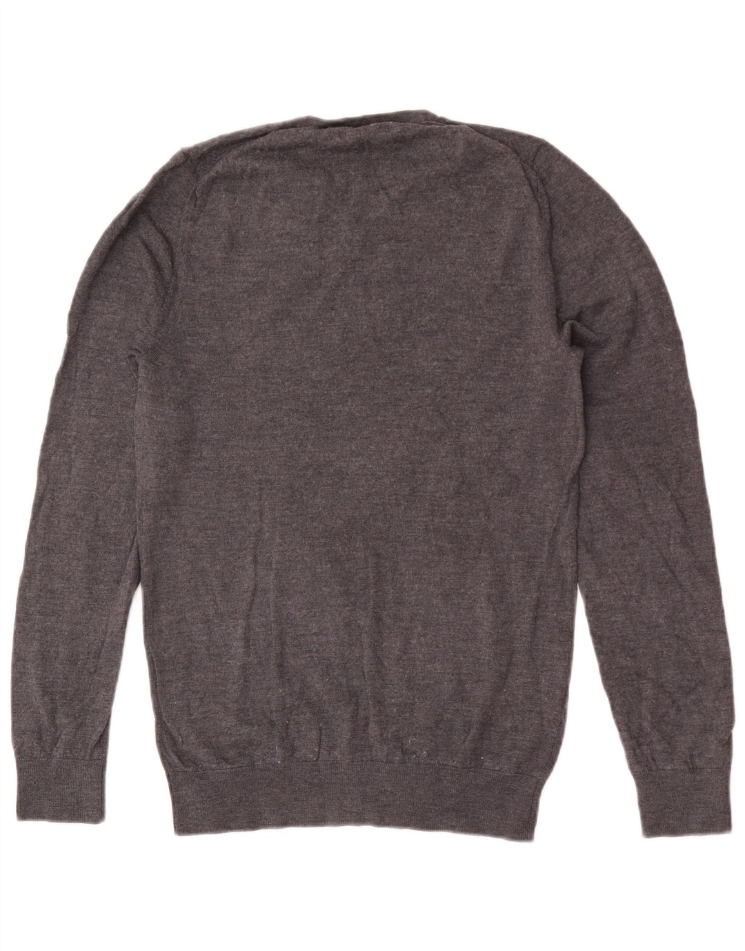 Marks & Spencer Suéter con Cuello en V para Hombre Pequeño Lana Merino Gris